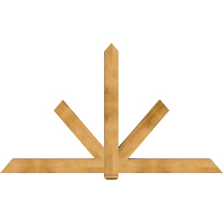 Ekena Millwork Kennewick Rough Sawn Timber Gable Bracket, Western Red Cedar, 96"W x 56"H x 6"D x 6"F, 14/12 Pitch GBW096X56X0606KEN00RWR